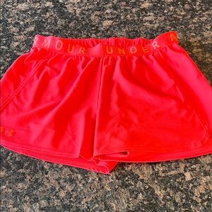 Under Armour Women's Bright Red Athletic Shorts- Loose size medium